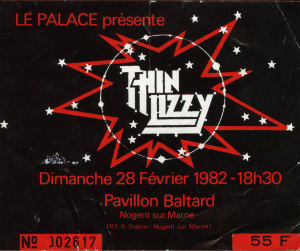 Thin Lizzy @ Pavillon Baltard - Nogent-sur-Marne, France [28/02/1982]
