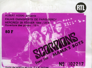 Scorpions @ Accor Arena (ex-AccorHotels Arena, ex-Palais Omnisports Paris Bercy) - Paris, France [29/02/1984]
