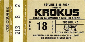 Krokus @ Community Center Arena - Tucson, Arizona, Etats-Unis [18/12/1984]