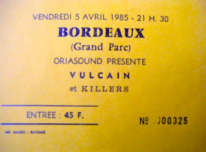 Vulcain @ Grand Parc - Bordeaux, France [05/04/1985]