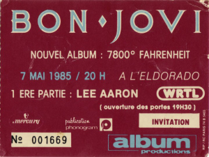 Bon Jovi @ L'Eldorado - Paris, France [07/05/1985]
