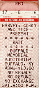 Ratt @ Memorial Auditorium - Buffalo, New York, Etats-Unis [03/01/1987]
