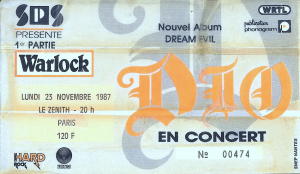 Dio @ Le Zénith - Paris, France [23/11/1987]