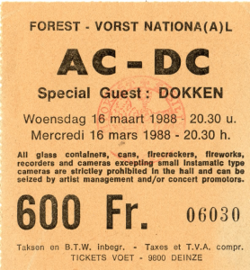 AC/DC @ Forest National - Bruxelles, Belgique [16/03/1988]