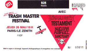 Megadeth @ Le Zénith - Paris, France [26/05/1988]