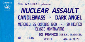 Nuclear Assault @ L'Elysée Montmartre - Paris, France [25/10/1989]