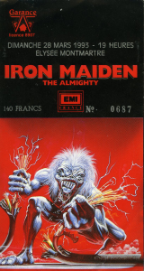 Iron Maiden @ L'Elysée Montmartre - Paris, France [28/03/1993]