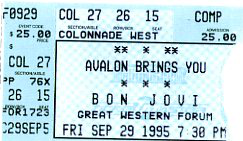 Bon Jovi @ Great Western Forum - Inglewood, Californie, Etats-Unis [29/09/1995]