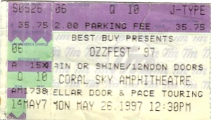 Ozzy Osbourne @ Coral Sky Amphitheater - West Palm Beach, Floride, Etats-Unis [26/05/1997]