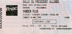 Vanden Plas @ Salle du Président Allende - Raismes, France [16/05/1998]