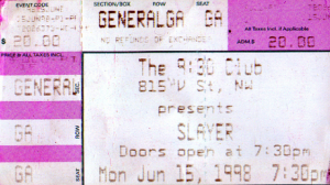 Slayer @ The 9:30 Club - Washington, D.C., Etats-Unis [15/06/1998]