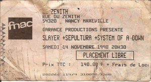Slayer @ Le Zénith - Nancy, France [14/11/1998]