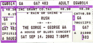 Rush @ The Gorge - George, Washington, Etats-Unis [14/09/2002]