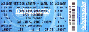 Ozzy Osbourne @ Verizon Center - Washington, D.C., Etats-Unis [05/01/2008]