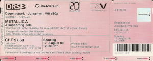 Metallica @ Degenaupark - Jonschwil, St. Gall, Suisse [17/08/2008]