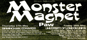 Monster Magnet @ University of London Union - Londres, Angleterre [28/05/1993]