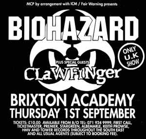 Biohazard @ The Brixton Academy - Londres, Angleterre [01/09/1994]