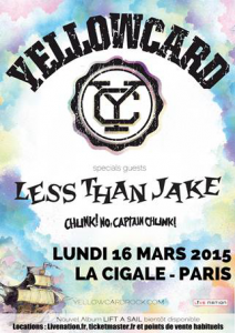 Yellowcard @ La Cigale - Paris, France [16/03/2015]