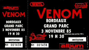 Venom @ Grand Parc - Bordeaux, France [03/11/1985]