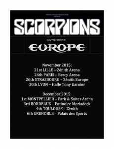 Scorpions  @ La Halle Tony Garnier - Lyon, France [30/11/2015]