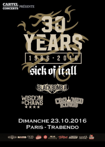 Sick Of It All @ Le Trabendo - Paris, France [23/10/2016]