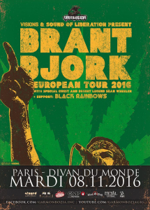 Brant Bjork & Desert Legend : Sean Wheel @ Le Divan du Monde - Paris, France [08/11/2016]