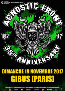 Agnostic Front @ Le Gibus - Paris, France [19/11/2017]