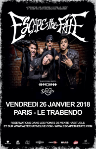 Escape The Fate @ Le Trabendo - Paris, France [26/01/2018]