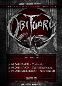 Obituary @ Le Trabendo - Paris, France [14/03/2018]