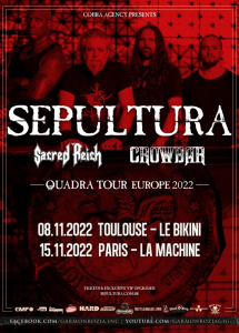 Sepultura @ L'Elysée Montmartre - Paris, France [15/11/2022]