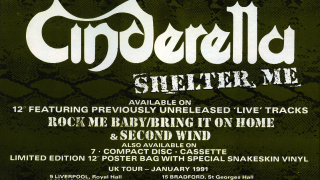 CINDERELLA : "Shelter Me" single & UK tour ad