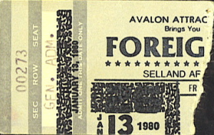 Foreigner @ Selland Arena - Fresno, Californie, Etats-Unis [13/01/1980]