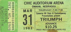 Triumph @ Civic Auditorium Arena - Omaha, Nebraska, Etats-Unis [31/03/1983]