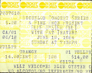 Blue Öyster Cult @ Pine Knob - Clarkston, Michigan, Etats-Unis [10/06/1984]