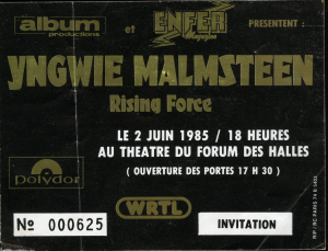 Yngwie Malmsteen @ Le Théâtre du Forum des Halles - Paris, France [02/06/1985]