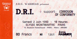 D.R.I. @ L'Elysée Montmartre - Paris, France [02/06/1990]