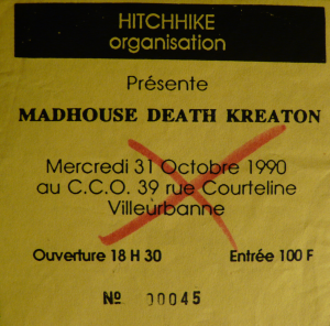 Kreator @ Le CCO - Villeurbanne, France [31/10/1990]