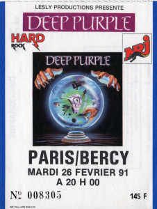 Deep Purple @ Accor Arena (ex-AccorHotels Arena, ex-Palais Omnisports Paris Bercy) - Paris, France [26/02/1991]