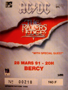 AC/DC @ Accor Arena (ex-AccorHotels Arena, ex-Palais Omnisports Paris Bercy) - Paris, France [28/03/1991]