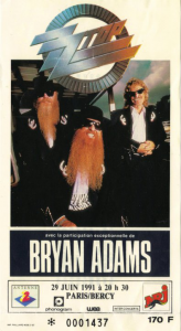 ZZ Top @ Accor Arena (ex-AccorHotels Arena, ex-Palais Omnisports Paris Bercy) - Paris, France [29/06/1991]