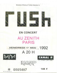 Rush @ Le Zénith - Paris, France [01/05/1992]