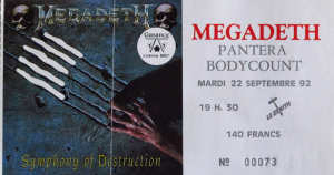 Megadeth @ Le Zénith - Paris, France [22/09/1992]