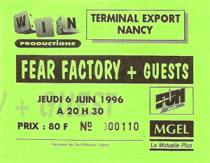 Fear Factory @ Terminal Export - Nancy, France [06/06/1996]