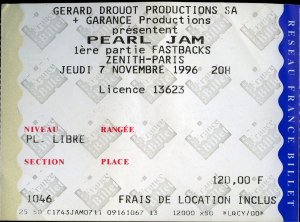 Pearl Jam @ Le Zénith - Paris, France [07/11/1996]