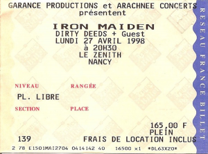 Iron Maiden @ Le Zénith - Nancy, France [27/04/1998]
