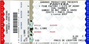 Pantera @ Le Zénith - Paris, France [30/05/1998]