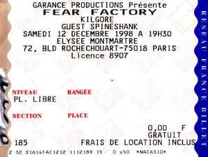 Fear Factory @ L'Elysée Montmartre - Paris, France [12/12/1998]