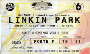 Linkin Park @ Accor Arena (ex-AccorHotels Arena, ex-Palais Omnisports Paris Bercy) - Paris, France [06/09/2003]