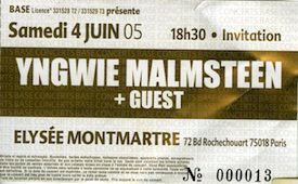 Yngwie Malmsteen @ L'Elysée Montmartre - Paris, France [04/06/2005]