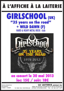 Girlschool @ La Laiterie - Strasbourg, France [30/05/2013]